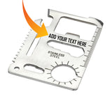 Personalized Engraved 11-Function Credit Card Size Steel Pocket Multitool