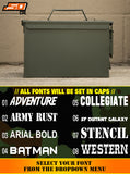 Personalized Engraved Ammo Can Property of Find Your Fun Tactical Storage Survival Box