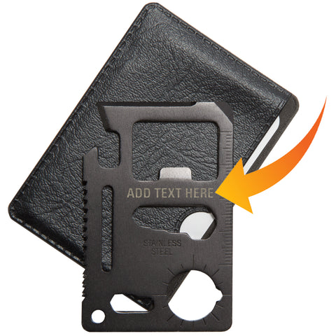 Personalized Engraved 11-Function Credit Card Size Steel Pocket Multitool