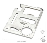 Personalized Engraved 11-Function Credit Card Size Steel Pocket Multitool