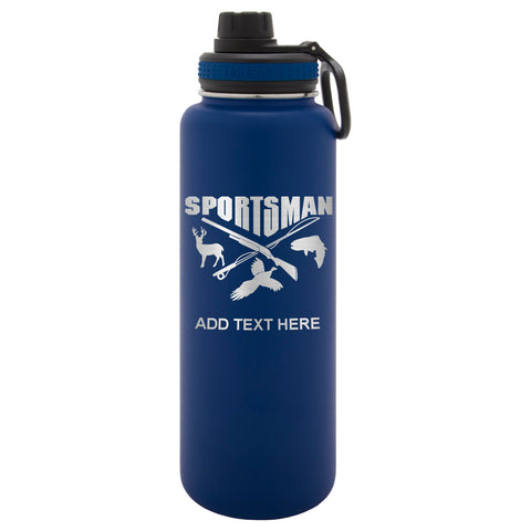 Personalized Sportsman Stainless Steel Water Bottle, Hunting, Fishing