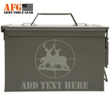 Personalized Engraved Ammo Can Pair of Deer Buck Hunting Crosshairs Sniper Storage