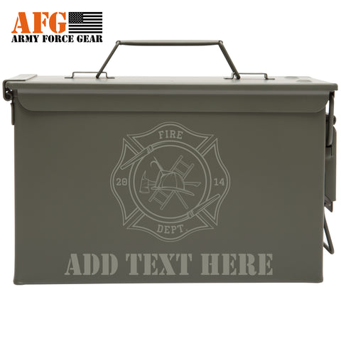Firefighter Gift Personalized Ammo Can, Metal Storage, Birthday/Wedding Gifts