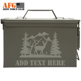 Personalized Engraved Ammo Can Deer in the Moon Light Laser Storage Box
