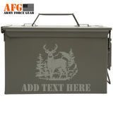 Personalized Engraved Ammo Can Deer in the Mountains Waterproof Storage Box