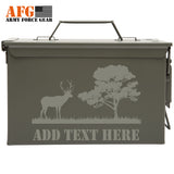 Personalized Engraved Ammo Can Deer by the Trees Tactical Storage Survival Box