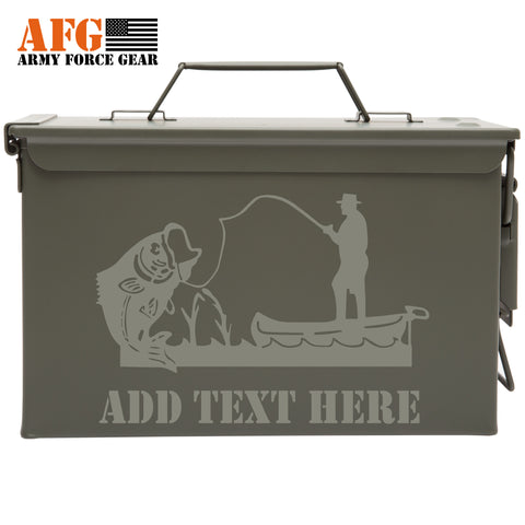 Personalized Engraved Ammo Can Bass Fishing Laser Waterproof Tactical Storage Survival Box