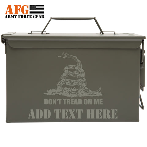 Metal Ammo Can with Laser Engraved Don't Tread On Me