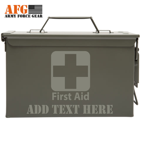 Personalized Ammo Can First Aid Laser Engraved Military Survival Box