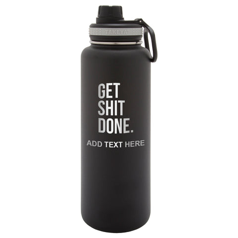 Personalized Get Shit Done Stainless Steel Water Bottle