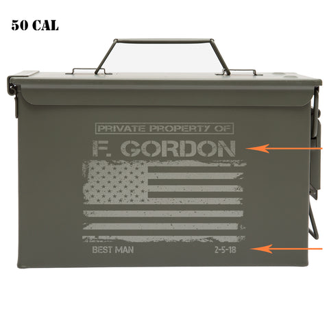 Personalized Engraved Ammo Can Bestman American Flag Laser Storage Box