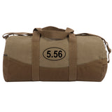 5.56 Assault Rifle AR15 Ammo Two Tone Canvas 19” Duffel Bag with Brown Bottom