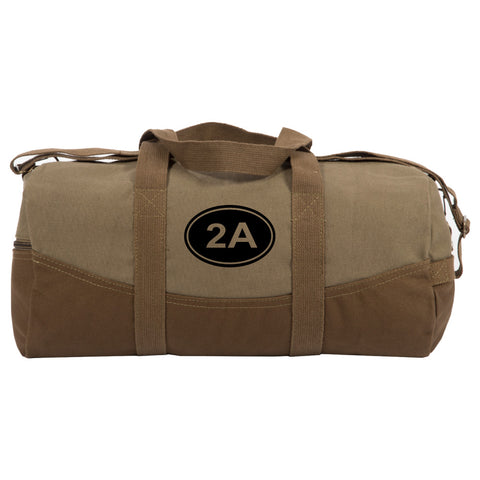 2A Gun Ammo Bullets Two Tone 19” Duffle Bag with Brown Bottom, Detachable Strap