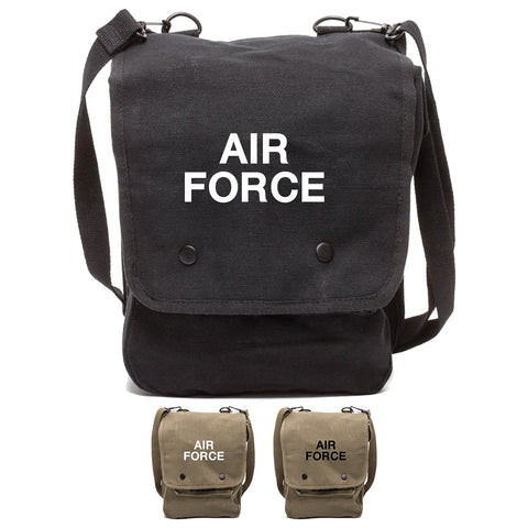 Air Force USAF Text Canvas Crossbody Travel Map Bag Case