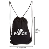 Air Force USAF Text Eco-Friendly Reusable Cotton Canvas Draw String Bag