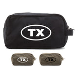 Texas Oval Bumper Sticker Canvas Shower Kit Travel Toiletry Bag Case