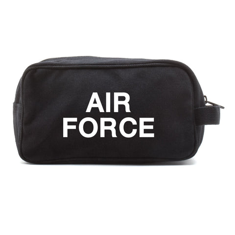 Air Force USAF Text Canvas Shower Kit Travel Toiletry Bag Case