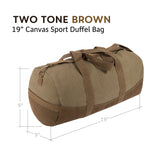 2A Gun Ammo Bullets Two Tone 19” Duffle Bag with Brown Bottom, Detachable Strap