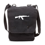 AK-47 Assault Rifle Canvas Crossbody Travel Map Bag Case