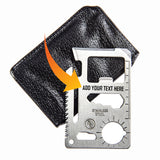 Personalized Engraved 11-Function Credit Card Size Steel Pocket Multitool