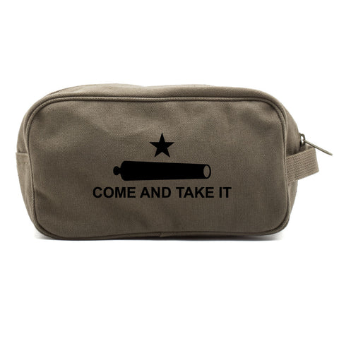 Texas Come And Take It Canvas Shower Kit Travel Toiletry Bag Case