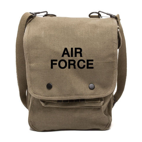 Air Force USAF Text Canvas Crossbody Travel Map Bag Case