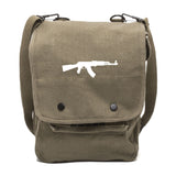 AK-47 Assault Rifle Canvas Crossbody Travel Map Bag Case