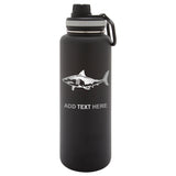 Personalized Engraved Great White Water Bottle Stainless Steel Tumbler