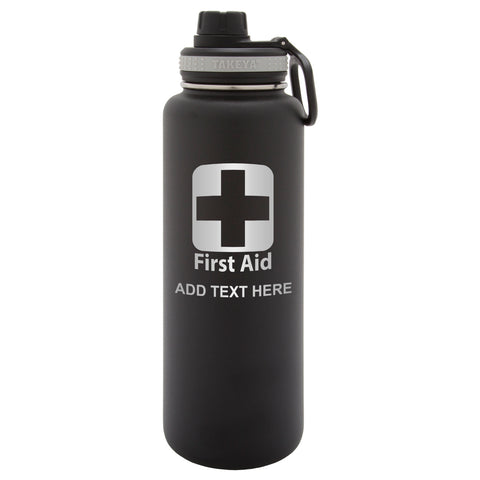 Personalized Engraved First Aid Symbol Water Bottle