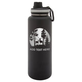 Personalized Whitetail Deer In The Woods Water Bottle