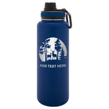 Personalized Whitetail Deer In The Woods Water Bottle